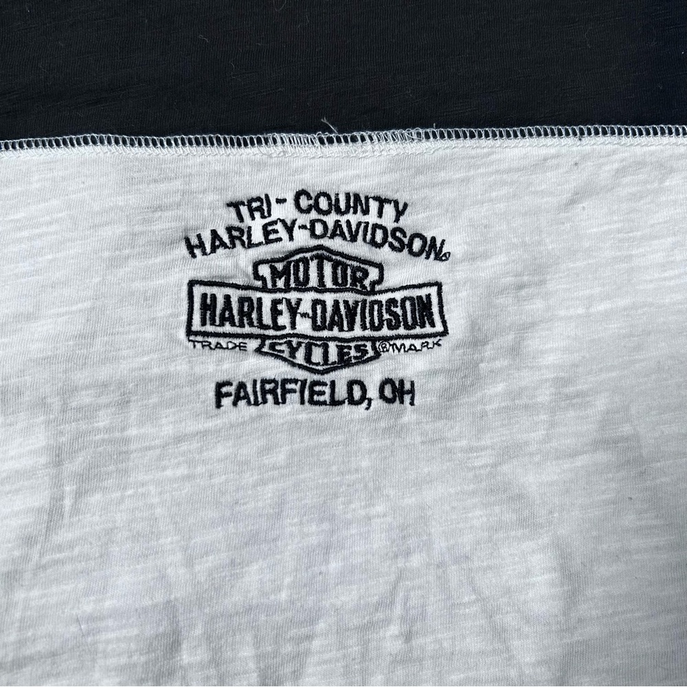 2013 Harley Davidson Black Cream Embroidered Logo Graphic Long Sleeve Tee Small - Picture 13 of 13